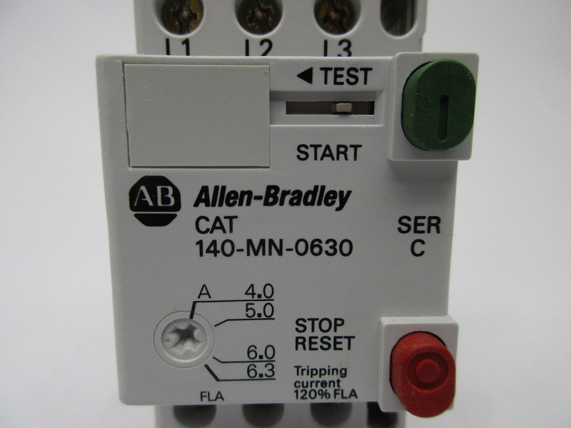 ALLEN BRADLEY 140-MN-0630 SER. C 600V 4-6.3A (BR/WH) NSMP
