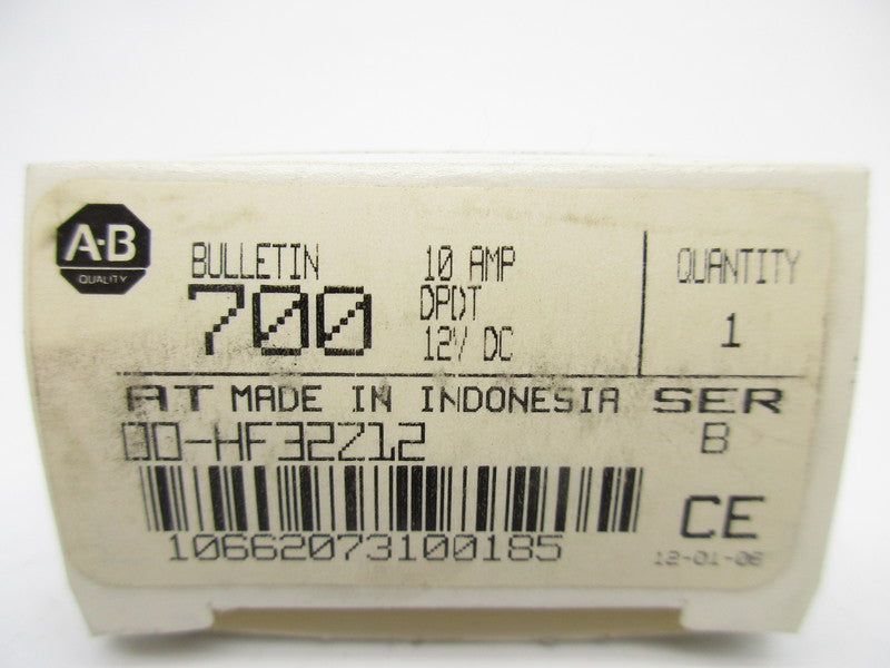 ALLEN BRADLEY 700-HF32Z12 SER. B 12VDC 10A (WH) NSMP