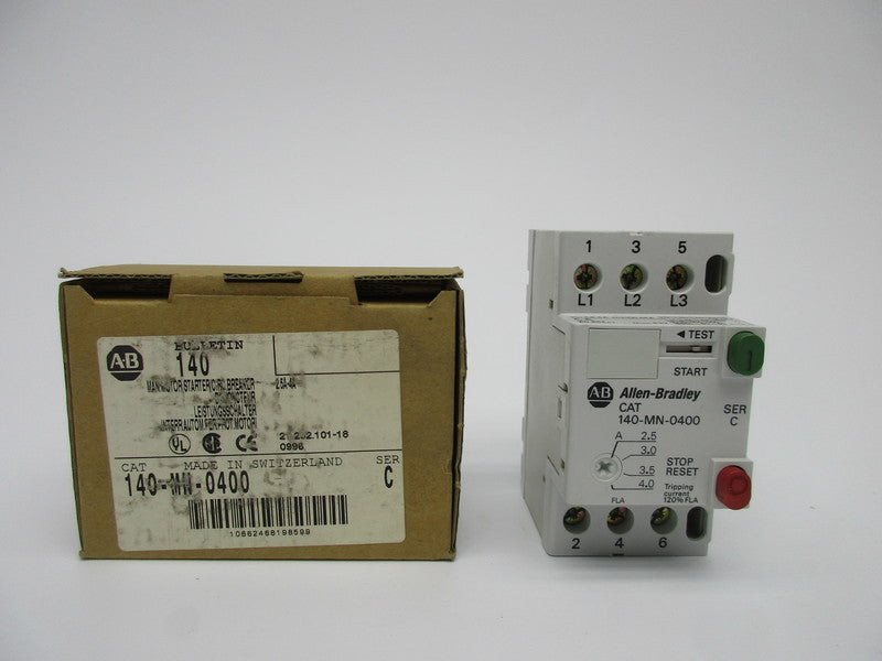 ALLEN BRADLEY 140-MN-0400 SER. C 600V 2.5-4.0A (BR/WH) NSMP