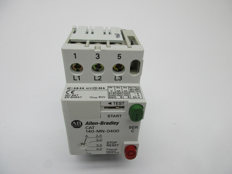 ALLEN BRADLEY 140-MN-0400 SER. C 600V 2.5-4.0A (BR/WH) NSMP
