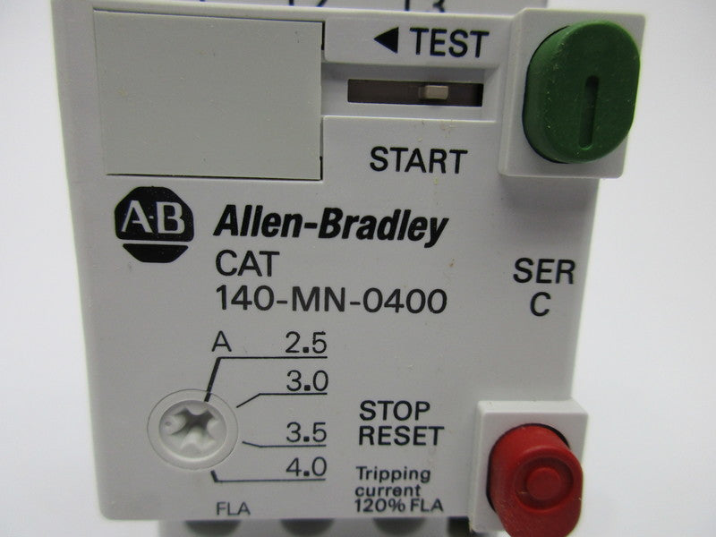 ALLEN BRADLEY 140-MN-0400 SER. C 600V 2.5-4.0A (BR/WH) NSMP