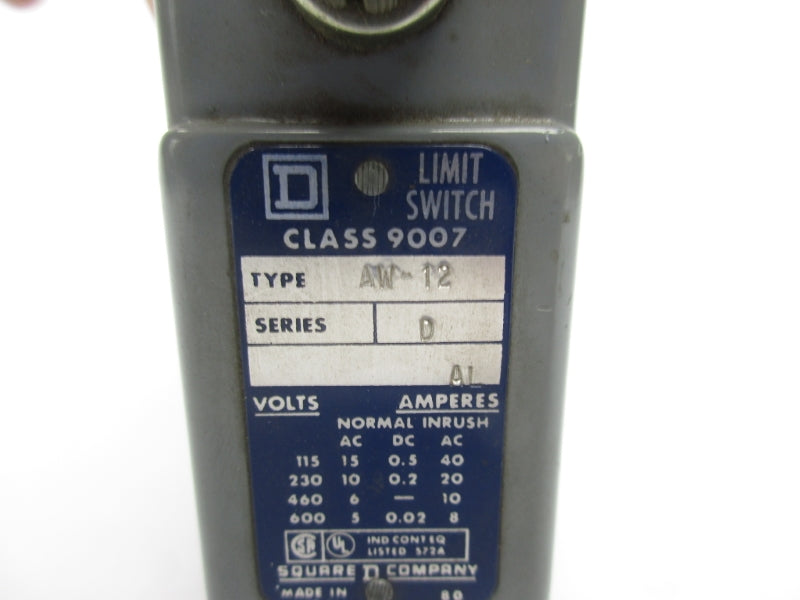 SQUARE D 9007AW12 SER. D 600V 8A UNMP