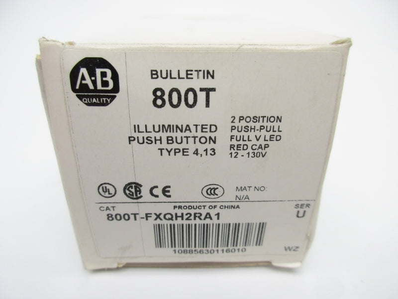 ALLEN BRADLEY 800T-FXQH2RA1 SER. U 12-130VAC/DC (WH) NSMP