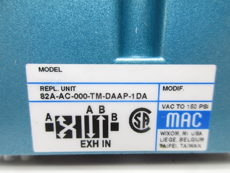 MAC 82A-AC-000-TM-DAAP-1DA 110/120V 150PSI NSNP
