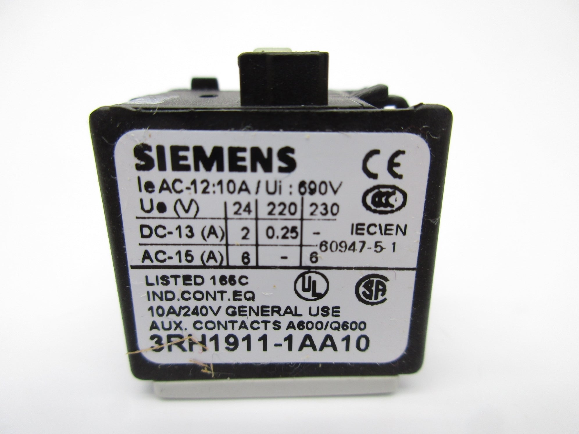 SIEMENS 3RH1911-1AA10 240V 10A NSNP