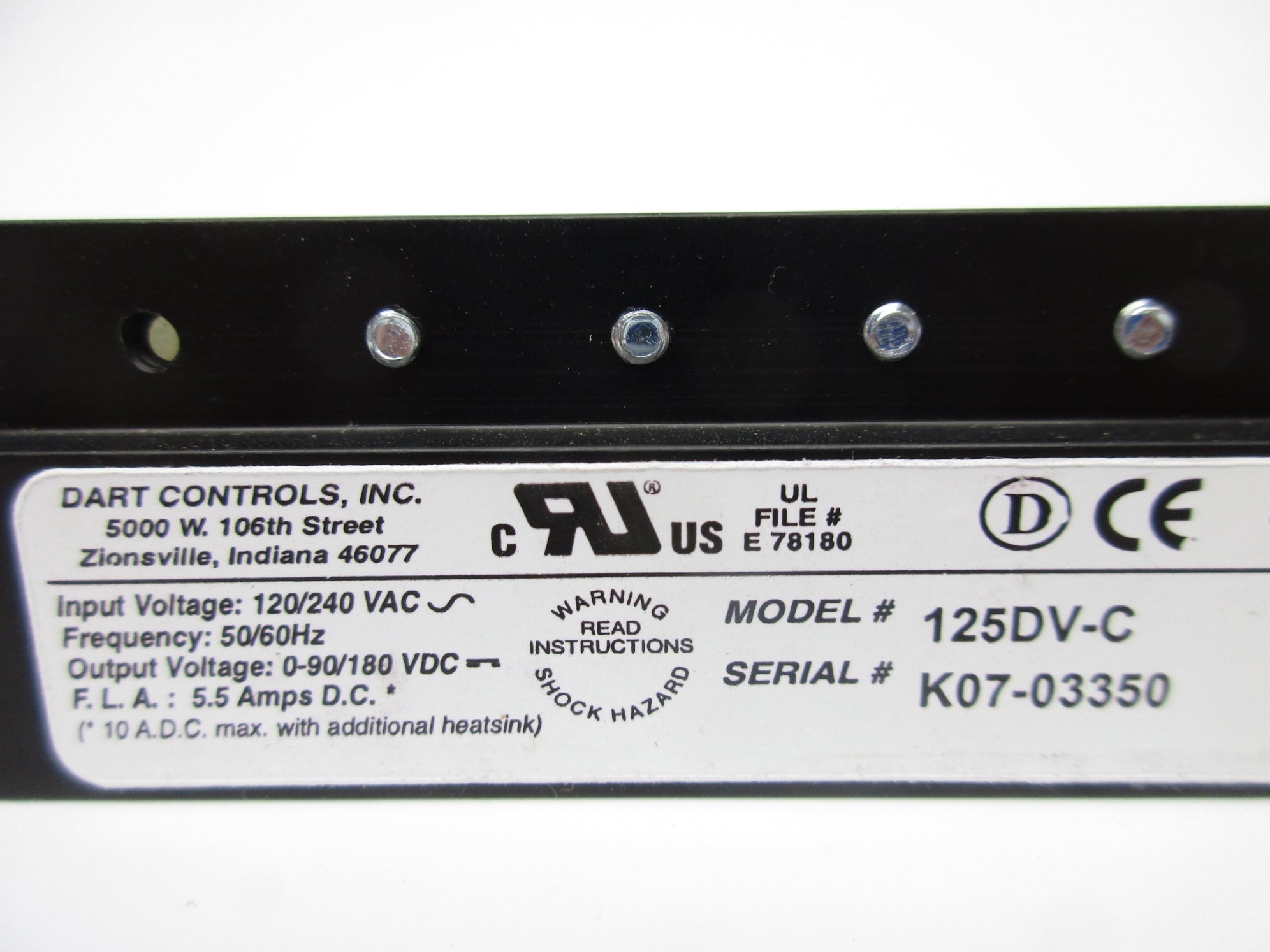 DART CONTROLS 125DV-C 120/240VAC 5.5A NSNP
