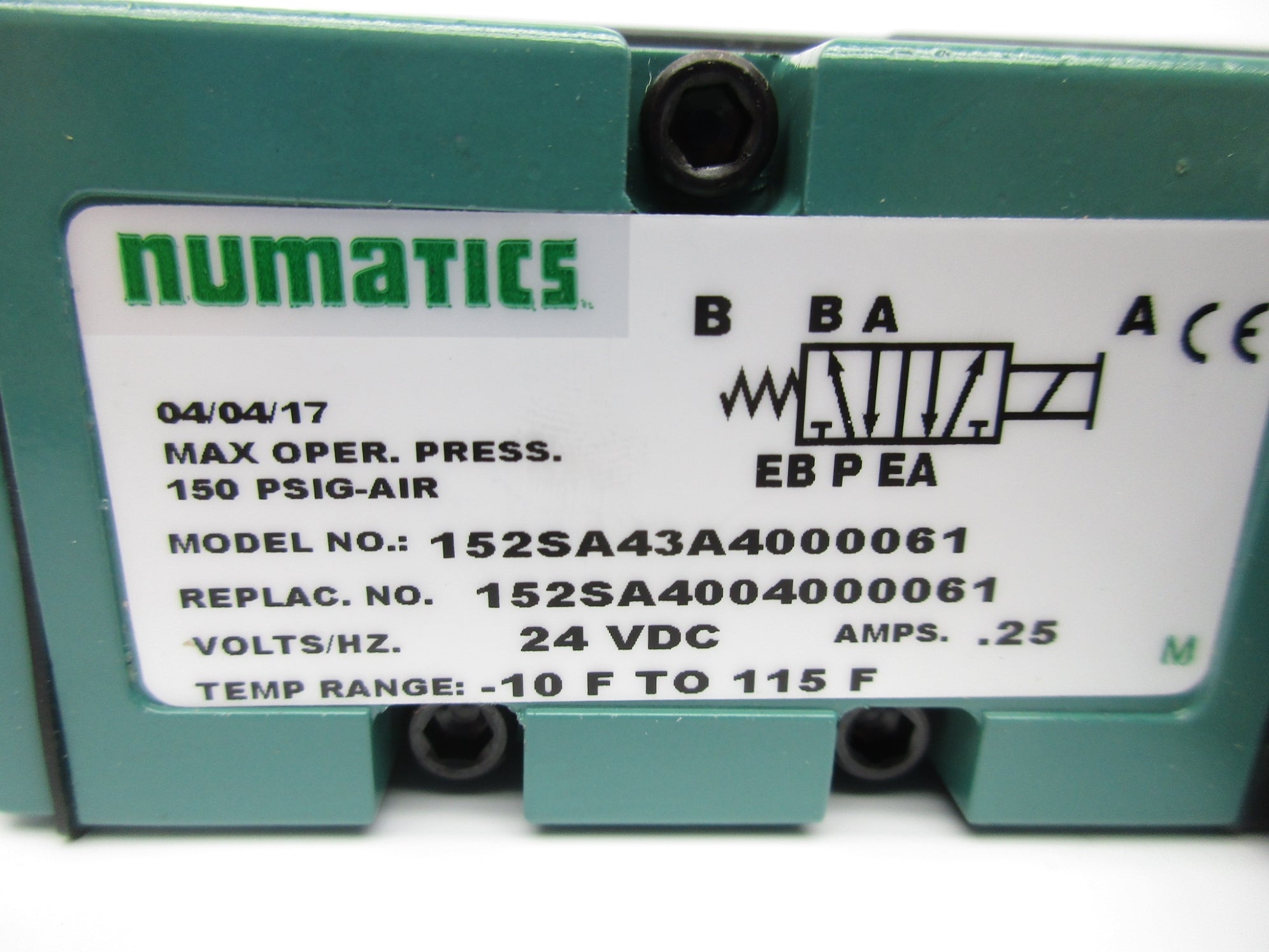 NUMATICS 152SA43A4000061 24VDC NSNP