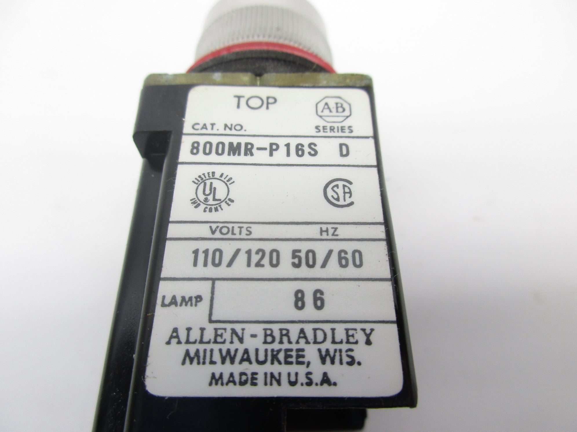 ALLEN BRADLEY 800MR-P16S SER. D 110/120V NSNP