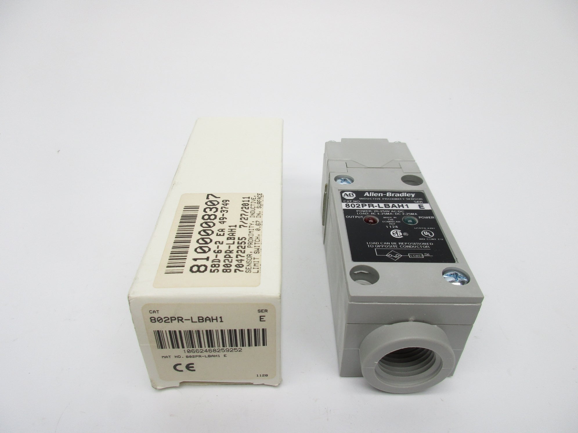 ALLEN BRADLEY 802PR-LBAH1 SER. E 20-250VAC/DC (WH) NSMP