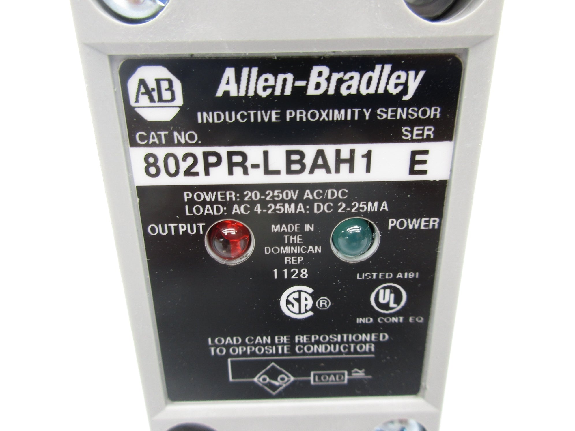 ALLEN BRADLEY 802PR-LBAH1 SER. E 20-250VAC/DC (WH) NSMP