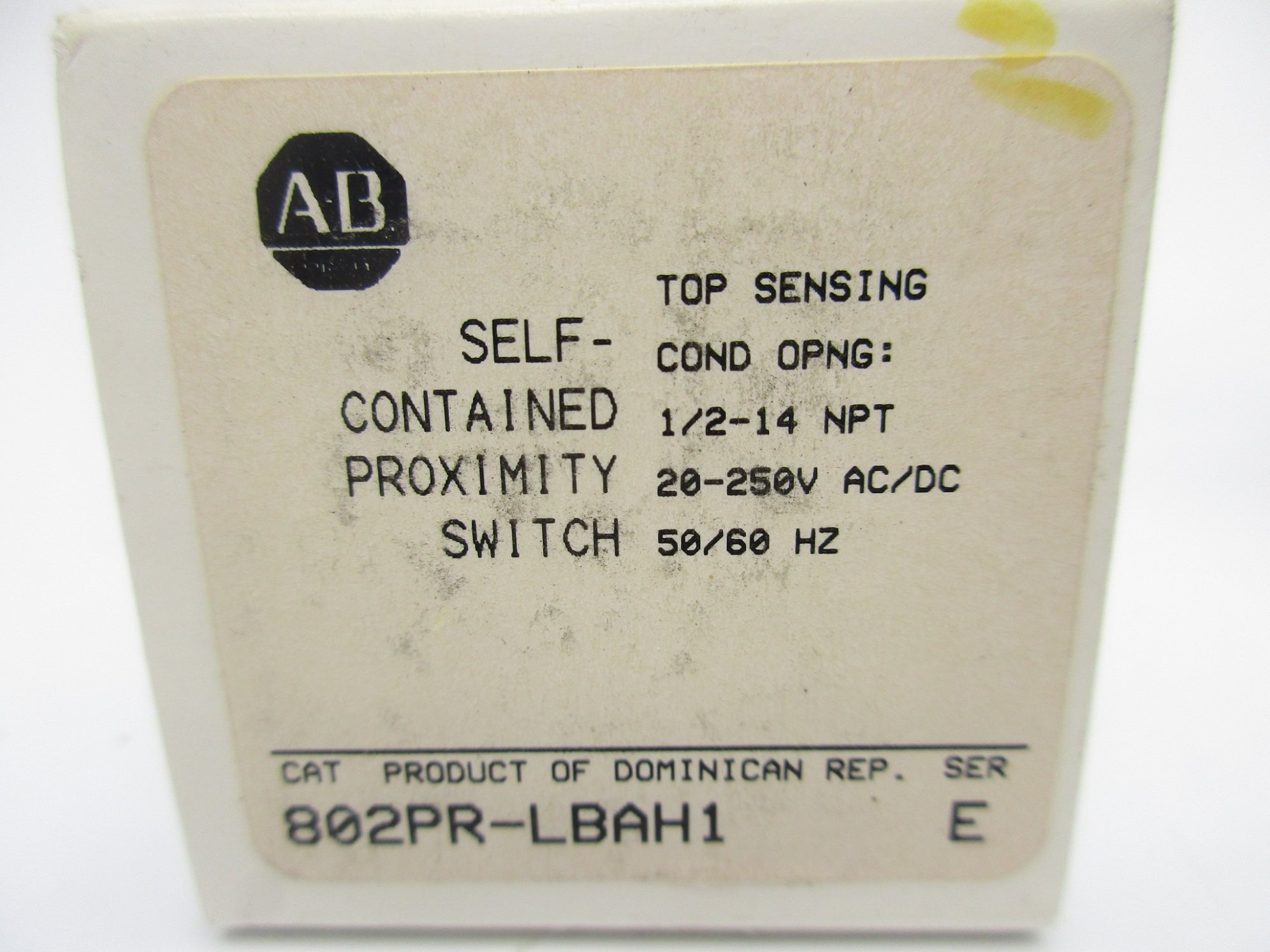 ALLEN BRADLEY 802PR-LBAH1 SER. E 20-250VAC/DC (WH) NSMP