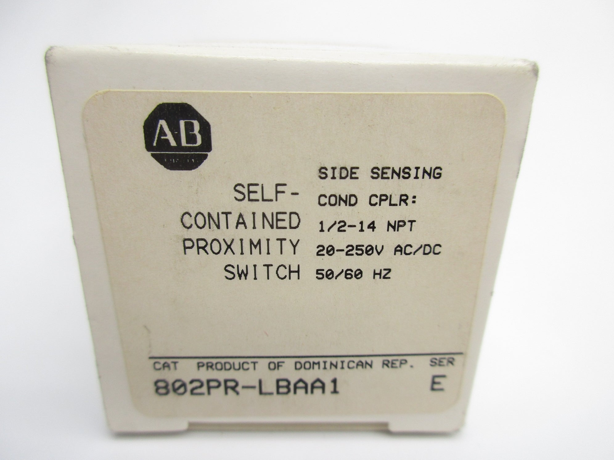 ALLEN BRADLEY 802PR-LBAA1 SER. E 20-250VAC/DC (WH) NSMP