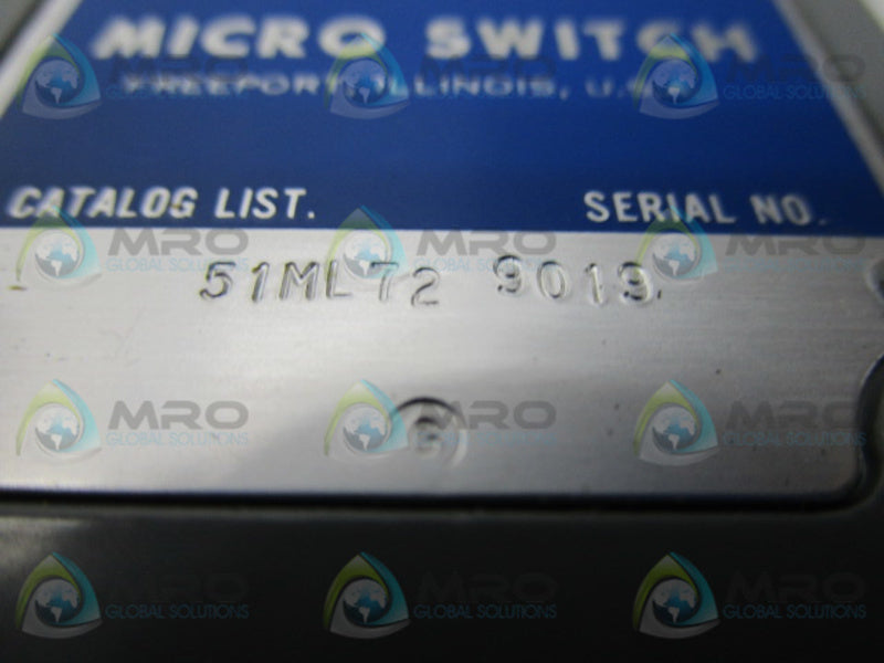 MICRO SWITCH 51ML72 (AS PICTURED)  UNMP