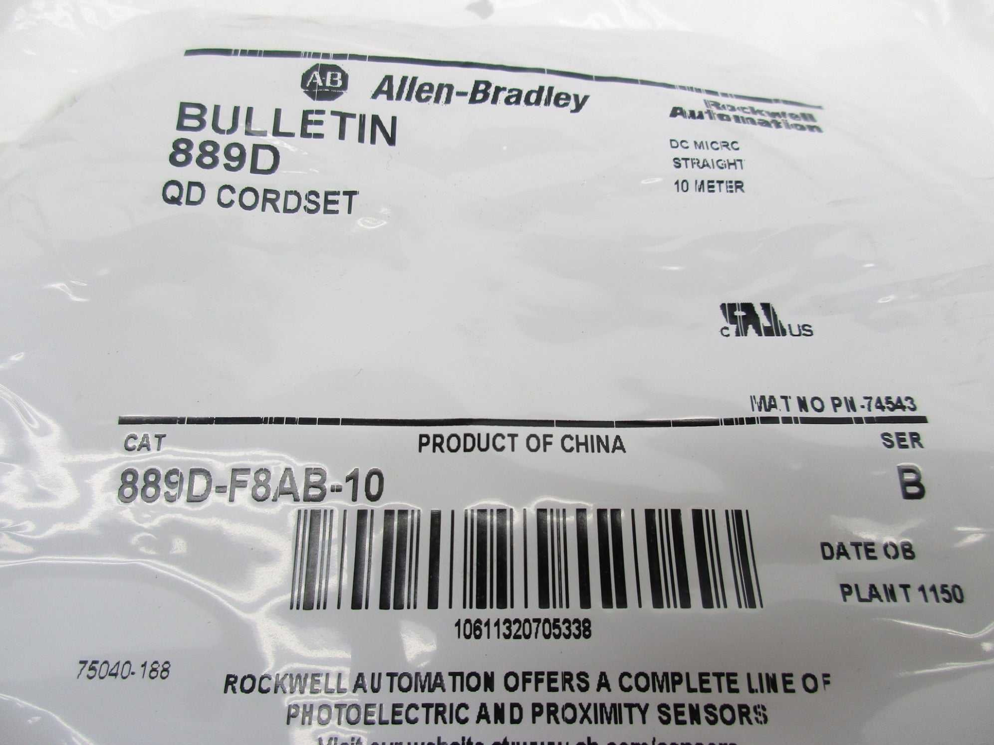 ALLEN BRADLEY 889D-F8AB-10 SER. B NSMP