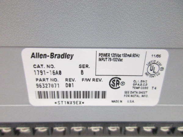 ALLEN BRADLEY 1791-16A0 SER. B 79-132VAC NSMP