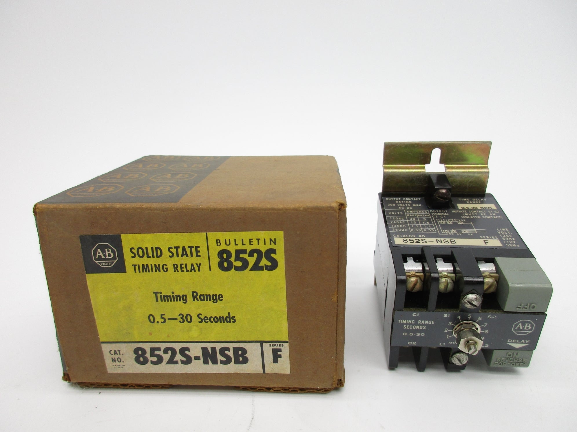 ALLEN BRADLEY 852S-NSB SER. F 300VAC 0.5-30S (BR/YL) NSMP