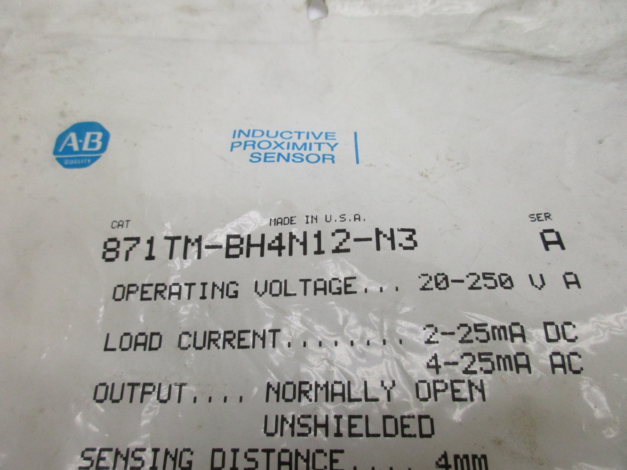 ALLEN BRADLEY 871TM-BH4N12-N3 SER. A 20-250V NSMP
