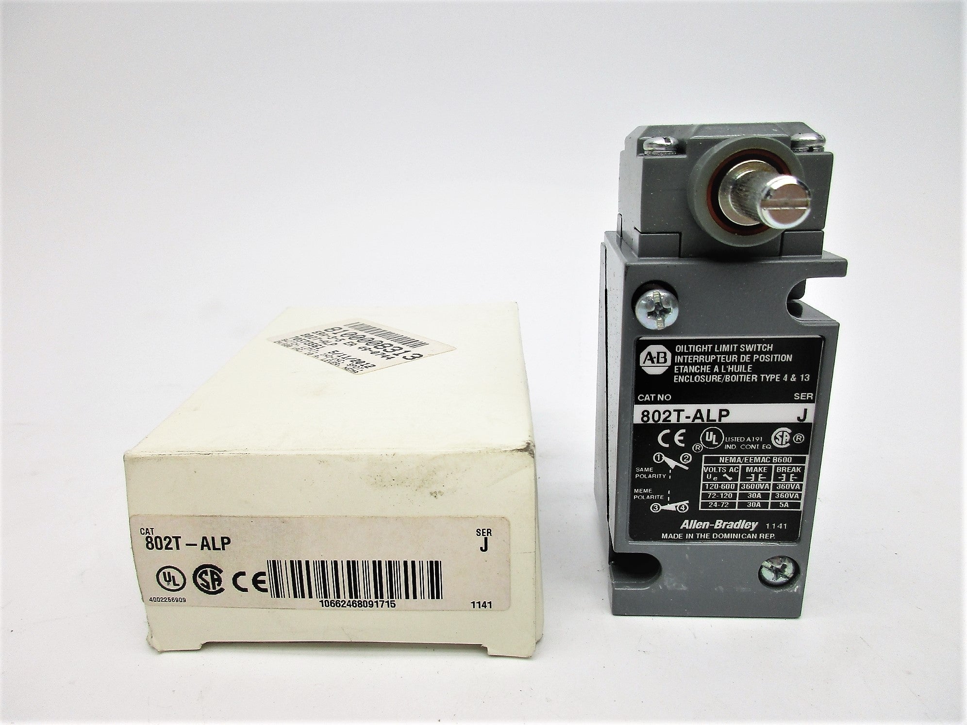 ALLEN BRADLEY 802T-ALP SER. J 120-600VAC 30A (WH) NSMP