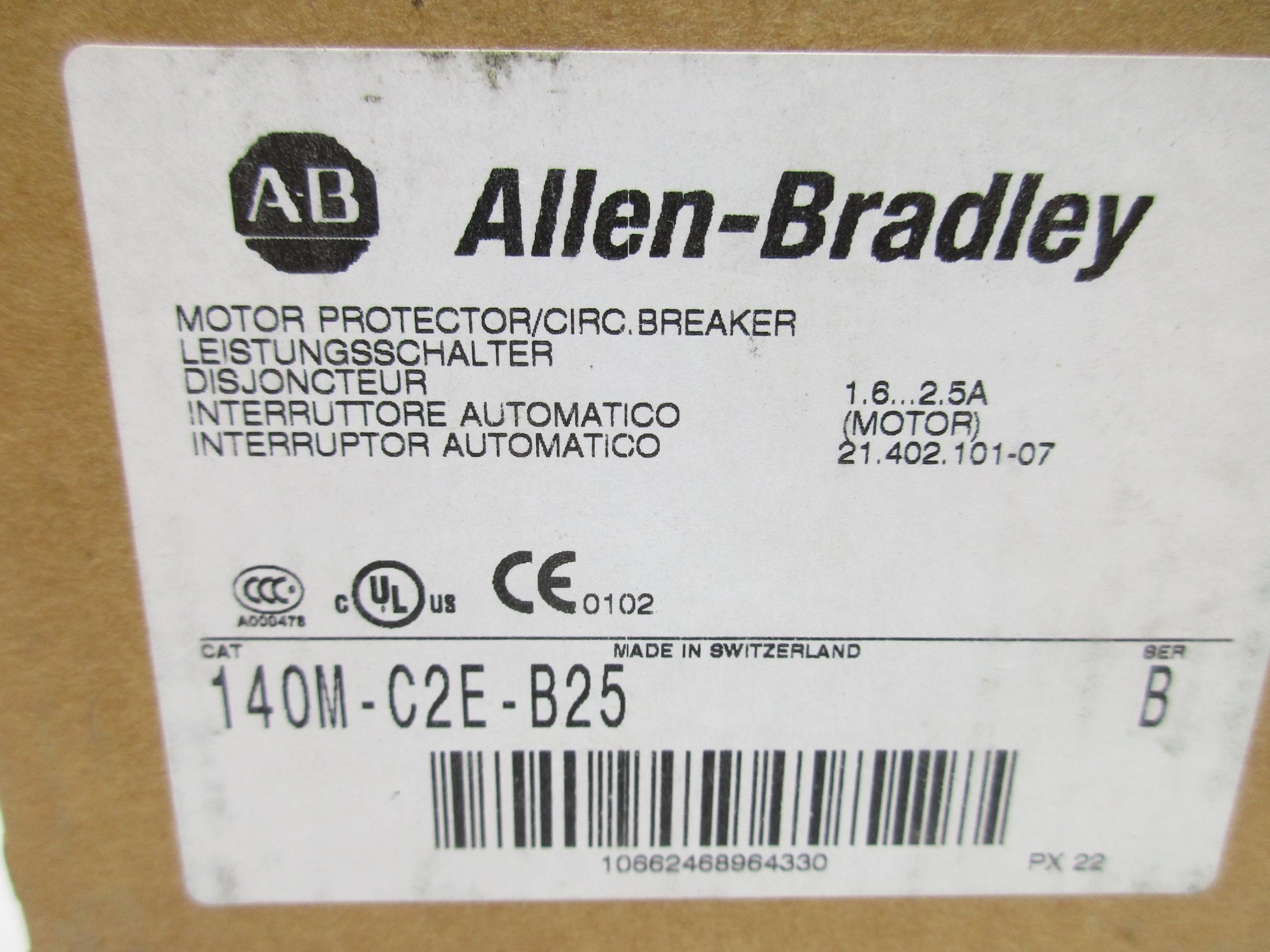 ALLEN BRADLEY 140M-C2E-B25 SER. B 690V 1.6-2.5A NSMP
