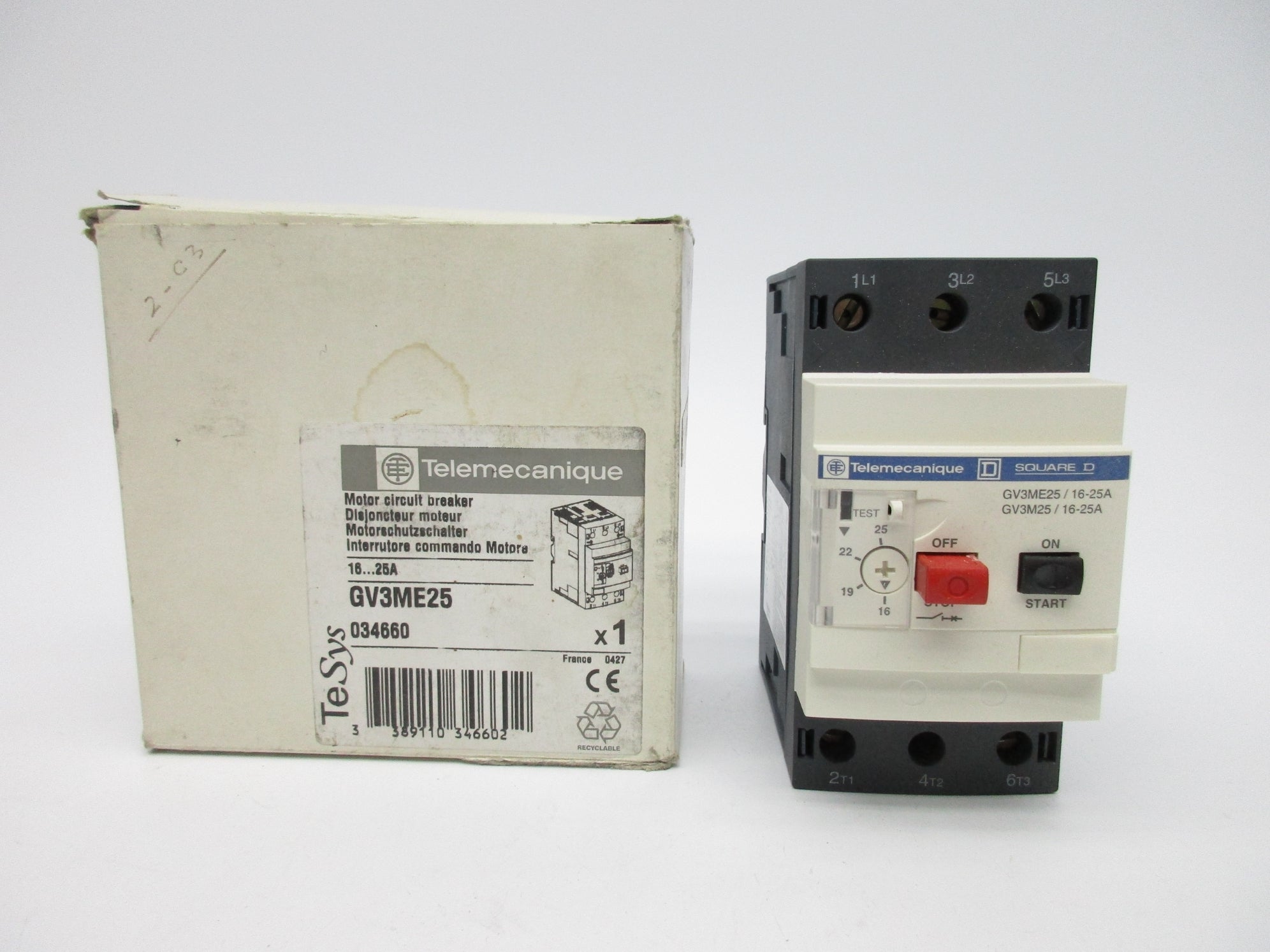 TELEMECANIQUE GV3ME25 16-25A 600VAC NSMP