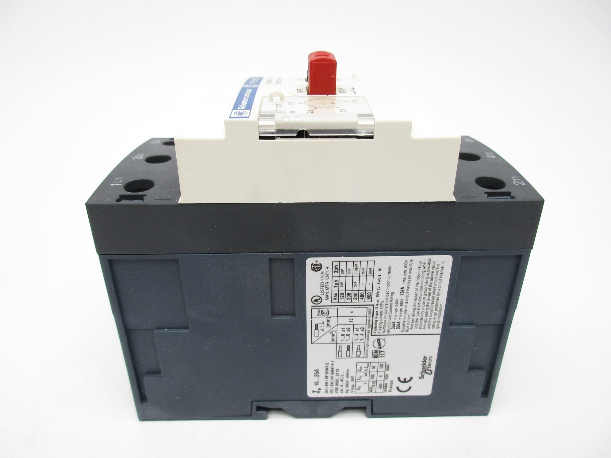 TELEMECANIQUE GV3ME25 16-25A 600VAC NSMP