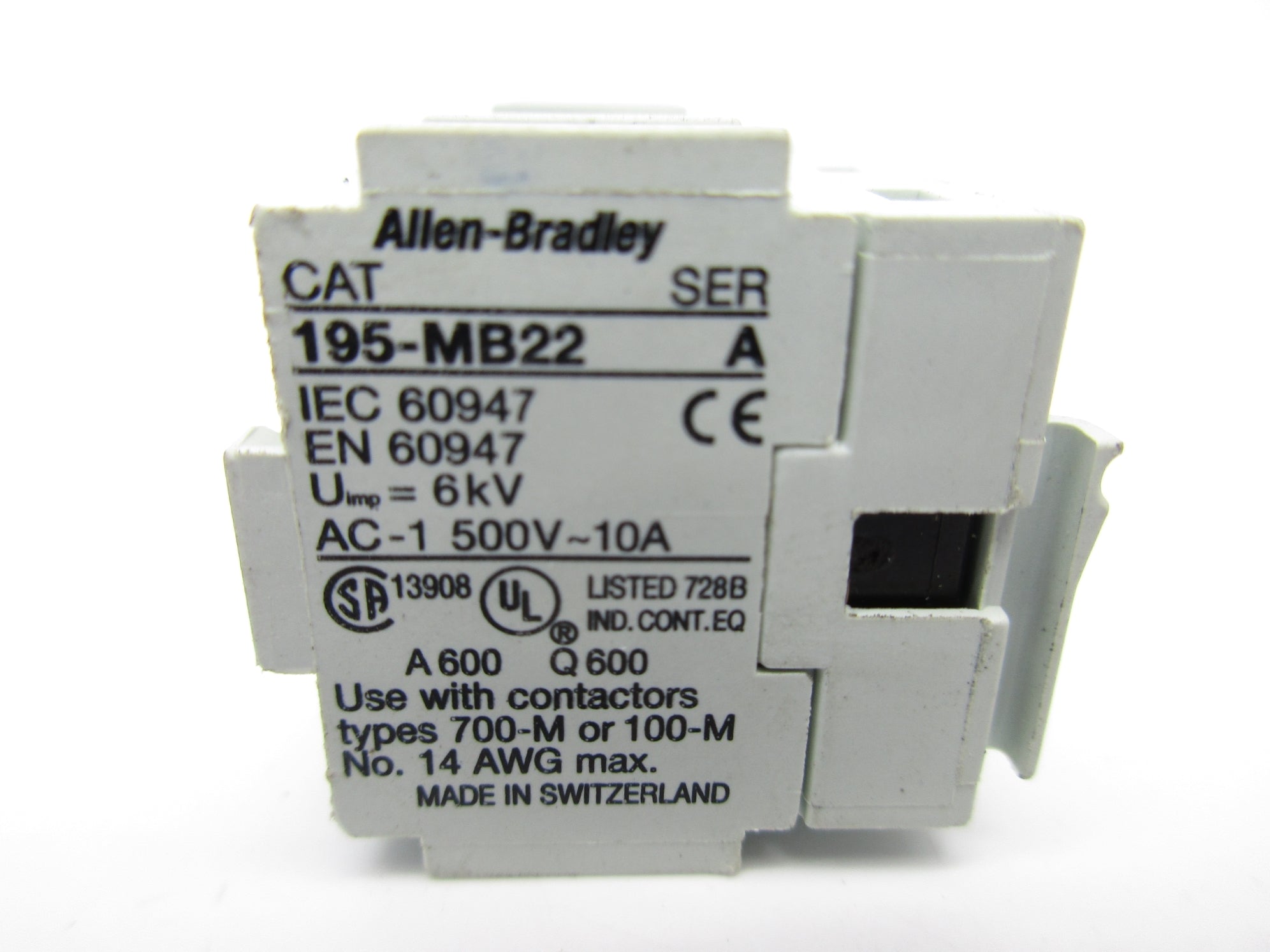 INDUSTRIAL SPARE PART 195-MB22 SER. A 500V 10A NSNP
