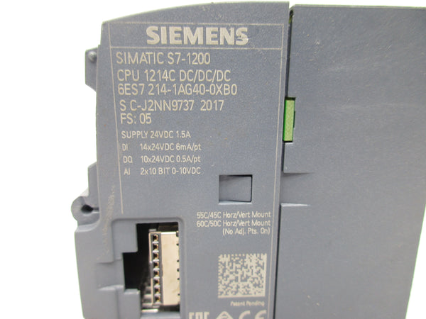 SIEMENS 6ES7 214-1AG40-0XB0 24VDC 1.5A NSNP