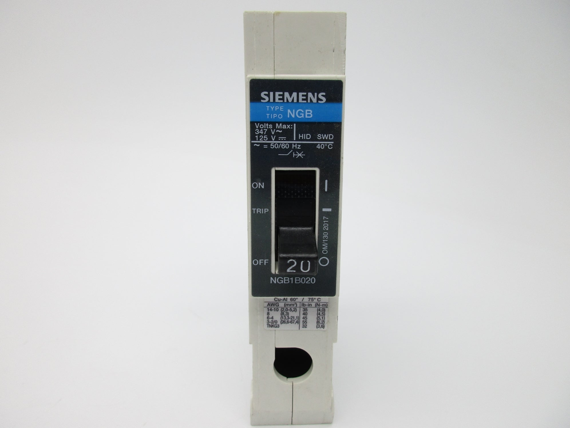 SIEMENS NGB1B020 20A 347V UNMP