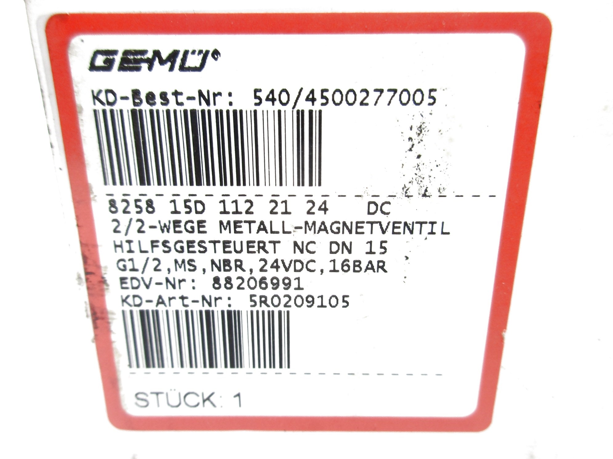 GEMU 825815D11221 88206991 24V NSMP