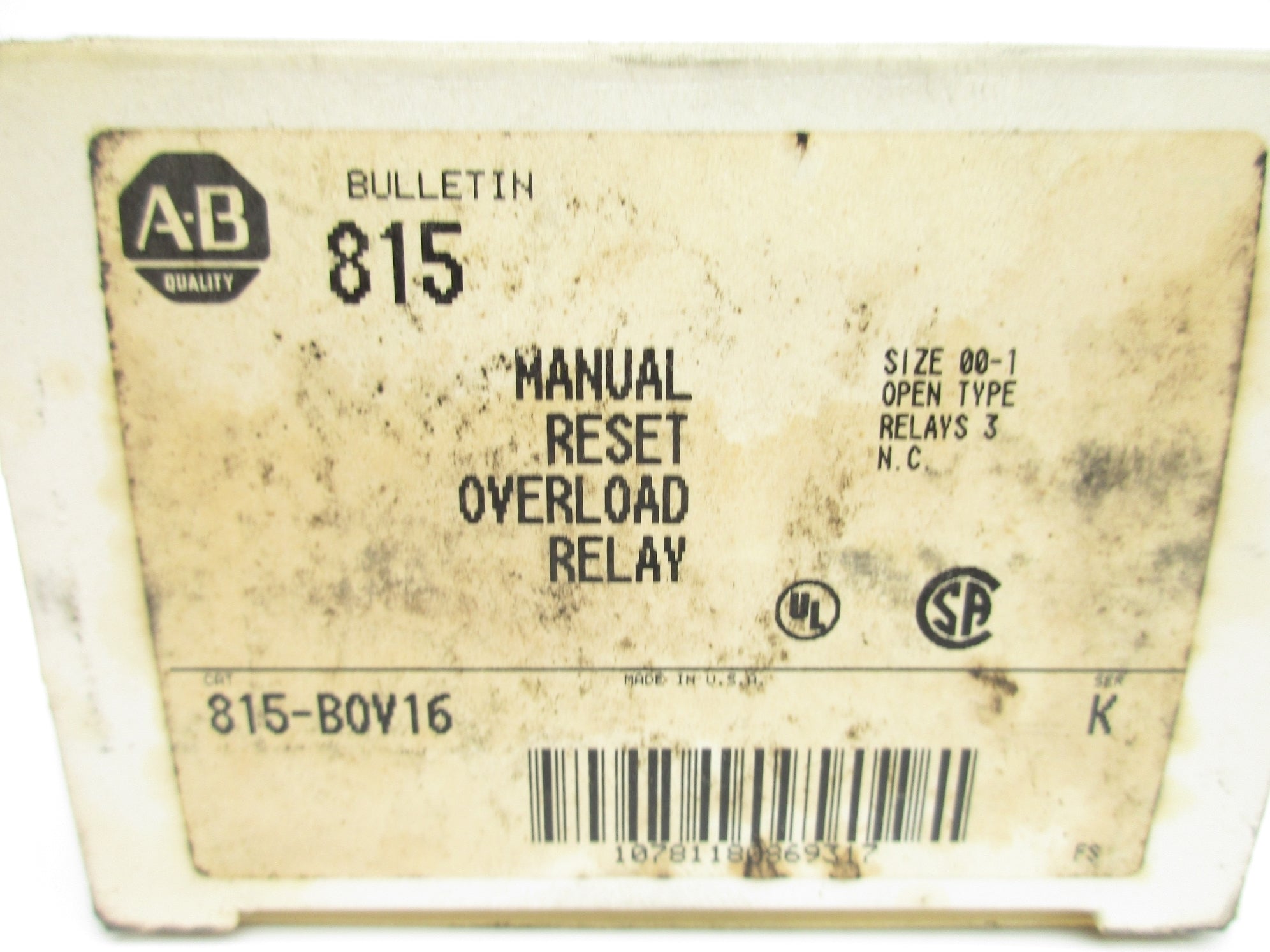 INDUSTRIAL SPARE PART 815-BOV16 SER. K 600VAC (GY/BL) NSMP