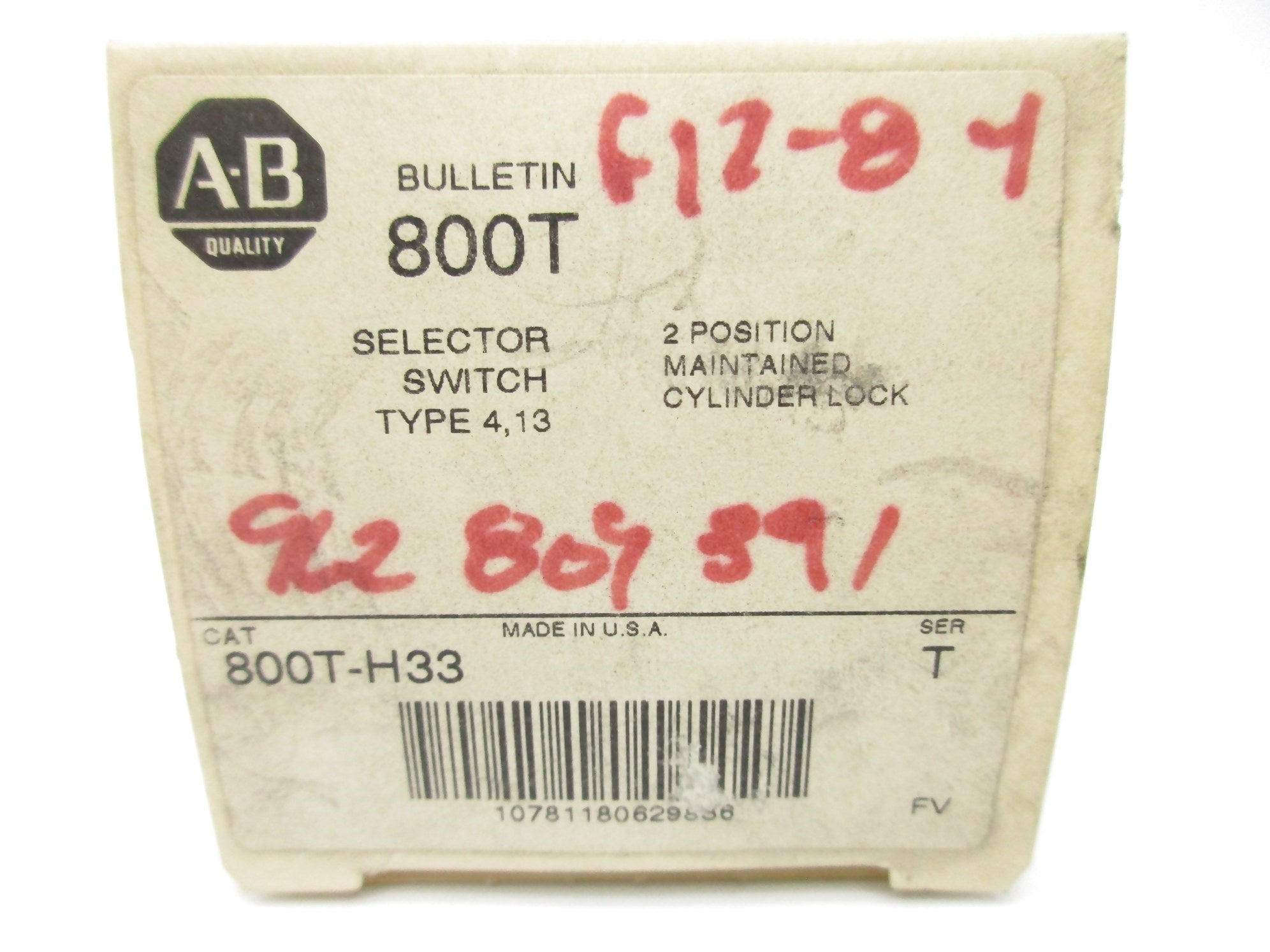 ALLEN BRADLEY 800T-H33 SER. T (WH) NSMP