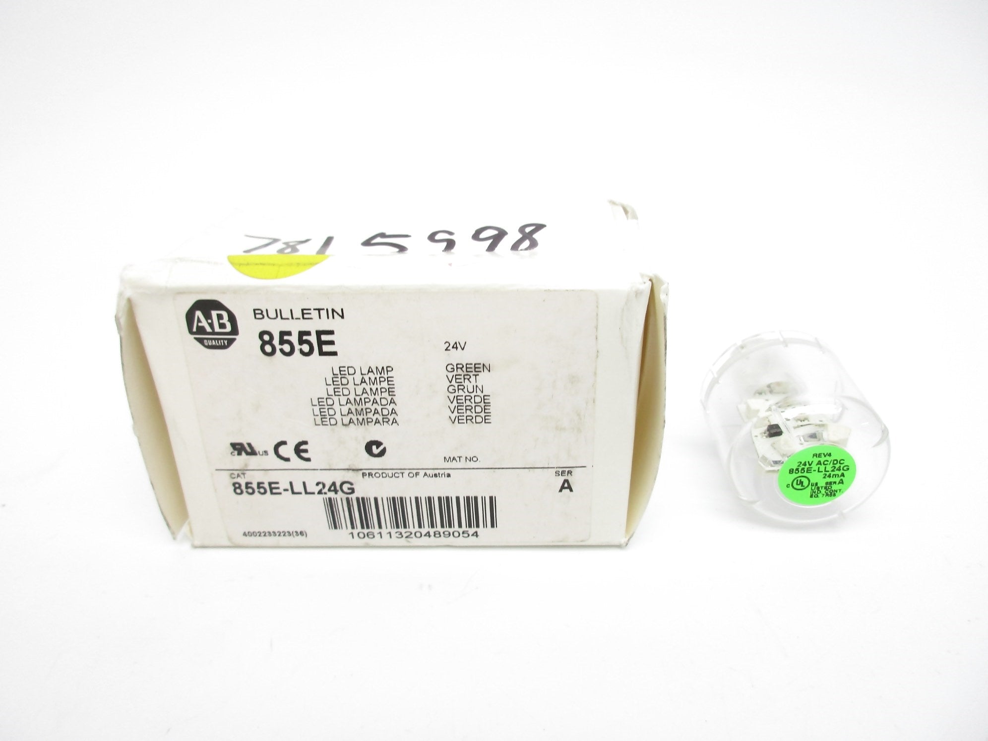 ALLEN BRADLEY 855E-LL24G SER. A 24V (WH) NSMP