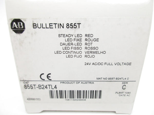 ALLEN BRADLEY 855T-B24TL4 SER. C 24VAC/DC (WH) NSMP