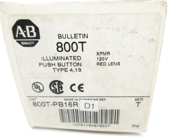ALLEN BRADLEY 800T-PB16R SER. T 120V (WH) NSMP