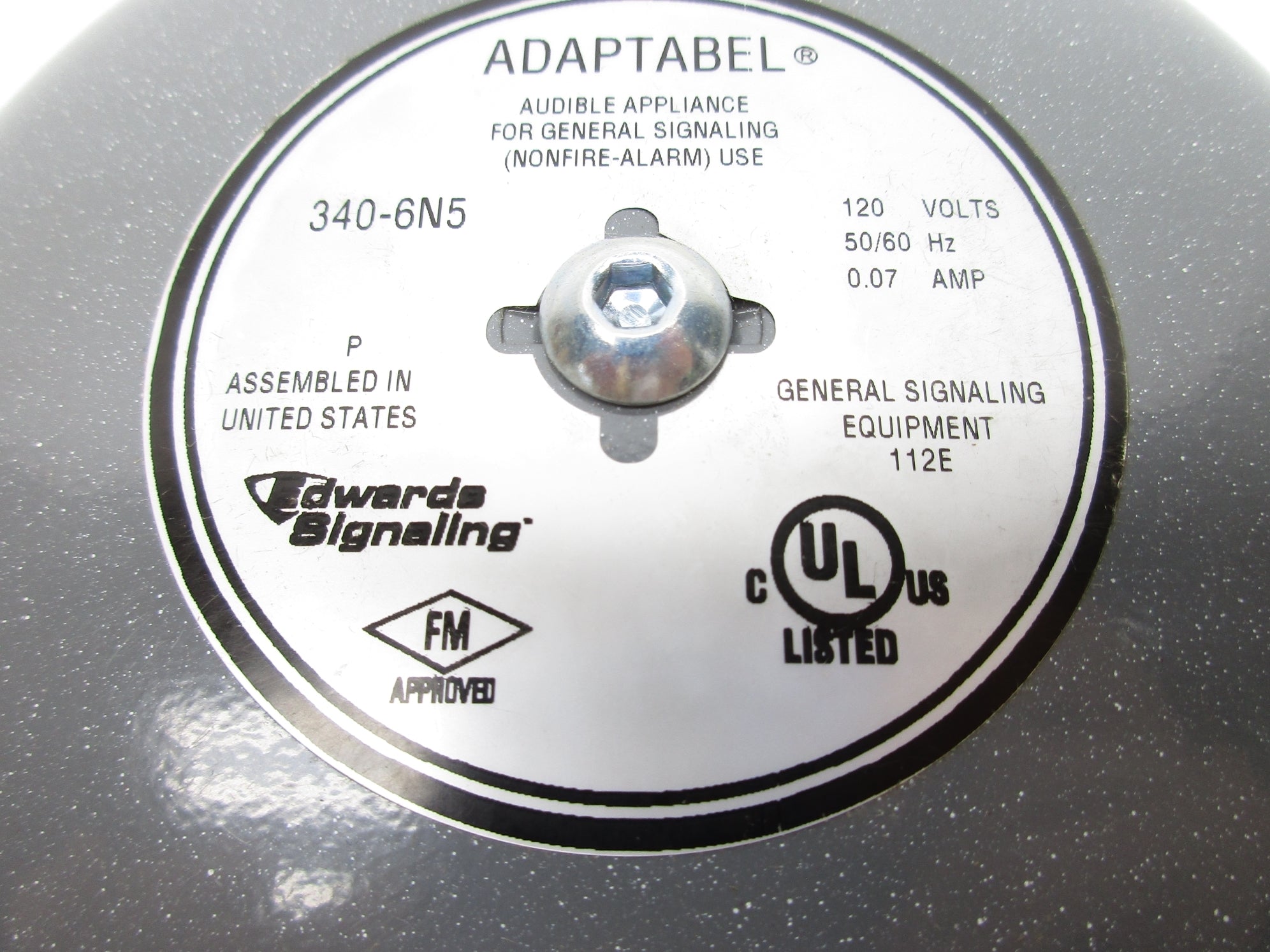 EDWARDS SIGNALING 340-6N5 120V 0.07A 6" NSMP