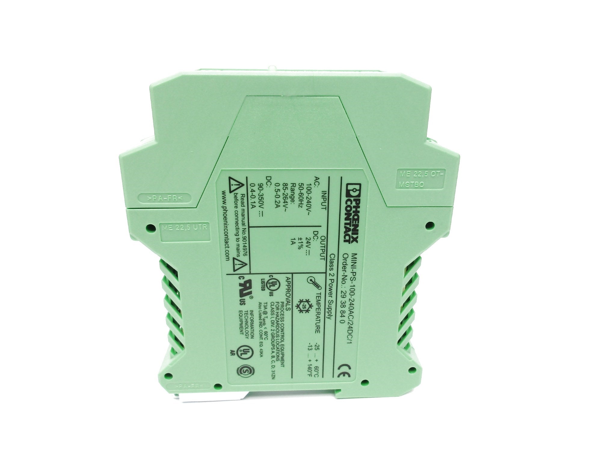 PHOENIX CONTACT MINI-PS-100-240AC/24DC/1 2938840 100-240VAC 0.5-0.2A NSMP