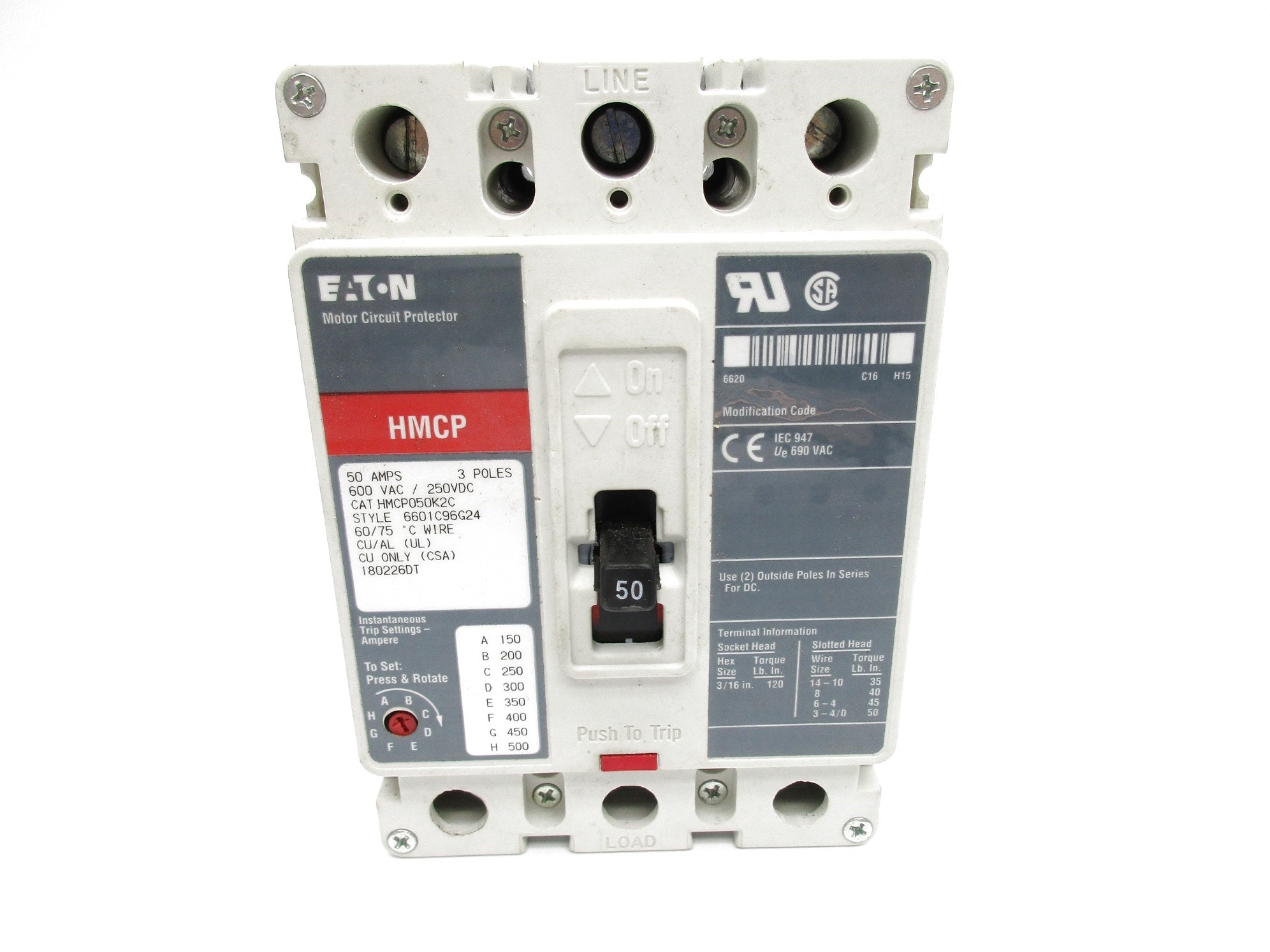 EATON HMCP050K2C 600VAC 50A (GREY) NSNP