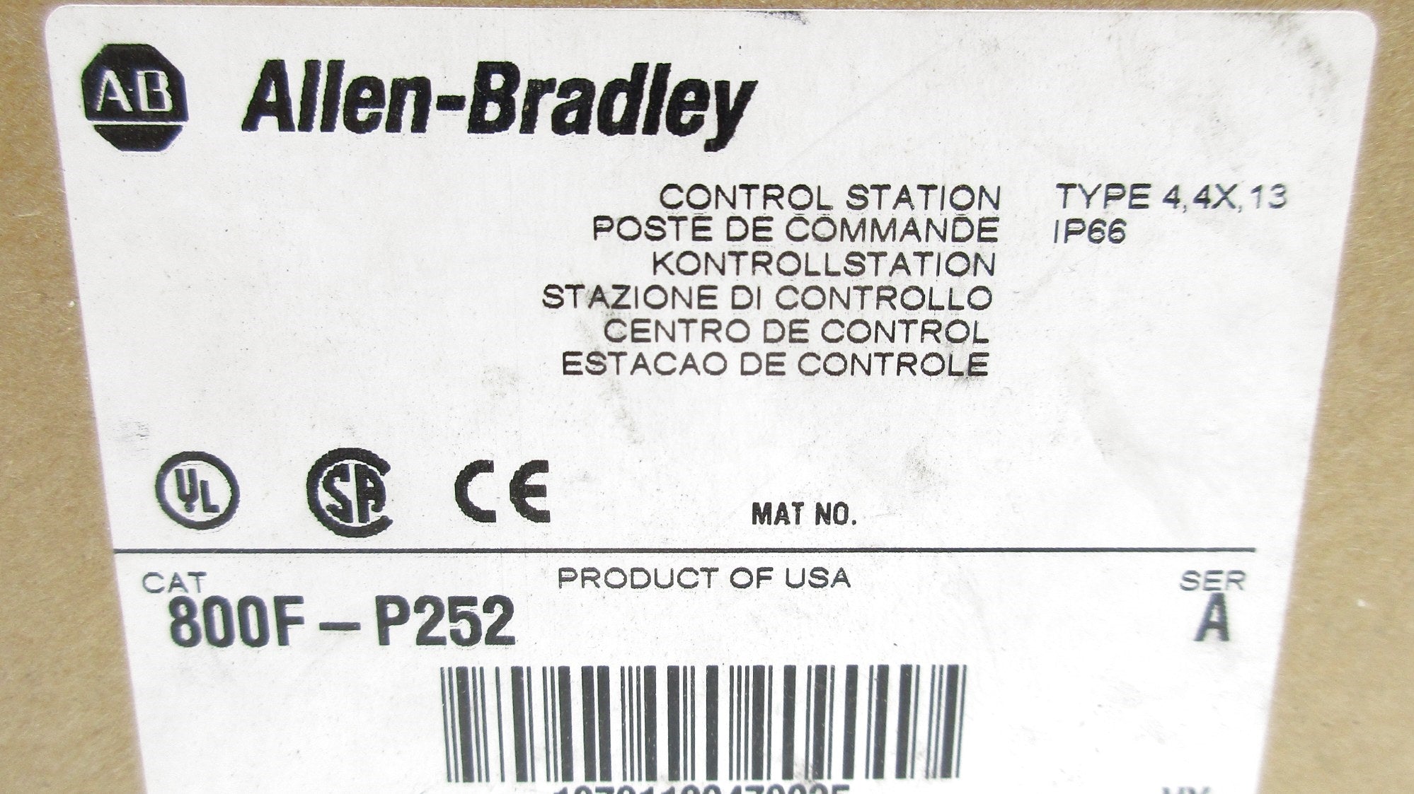 INDUSTRIAL SPARE PART 800F-P252 SER. A (BR/WH) NSMP