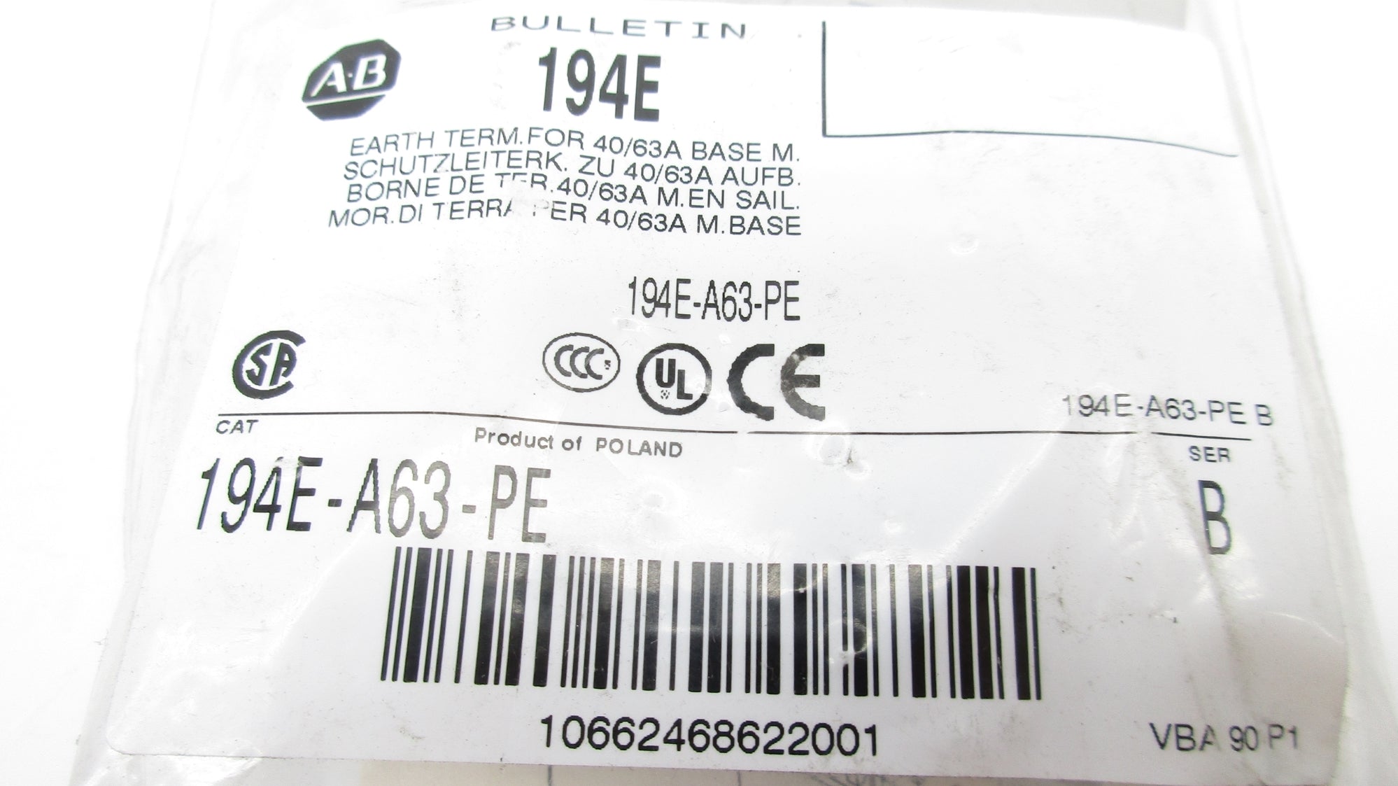 INDUSTRIAL SPARE PART 194E-A63-PE SER. B 690V 63A NSMP
