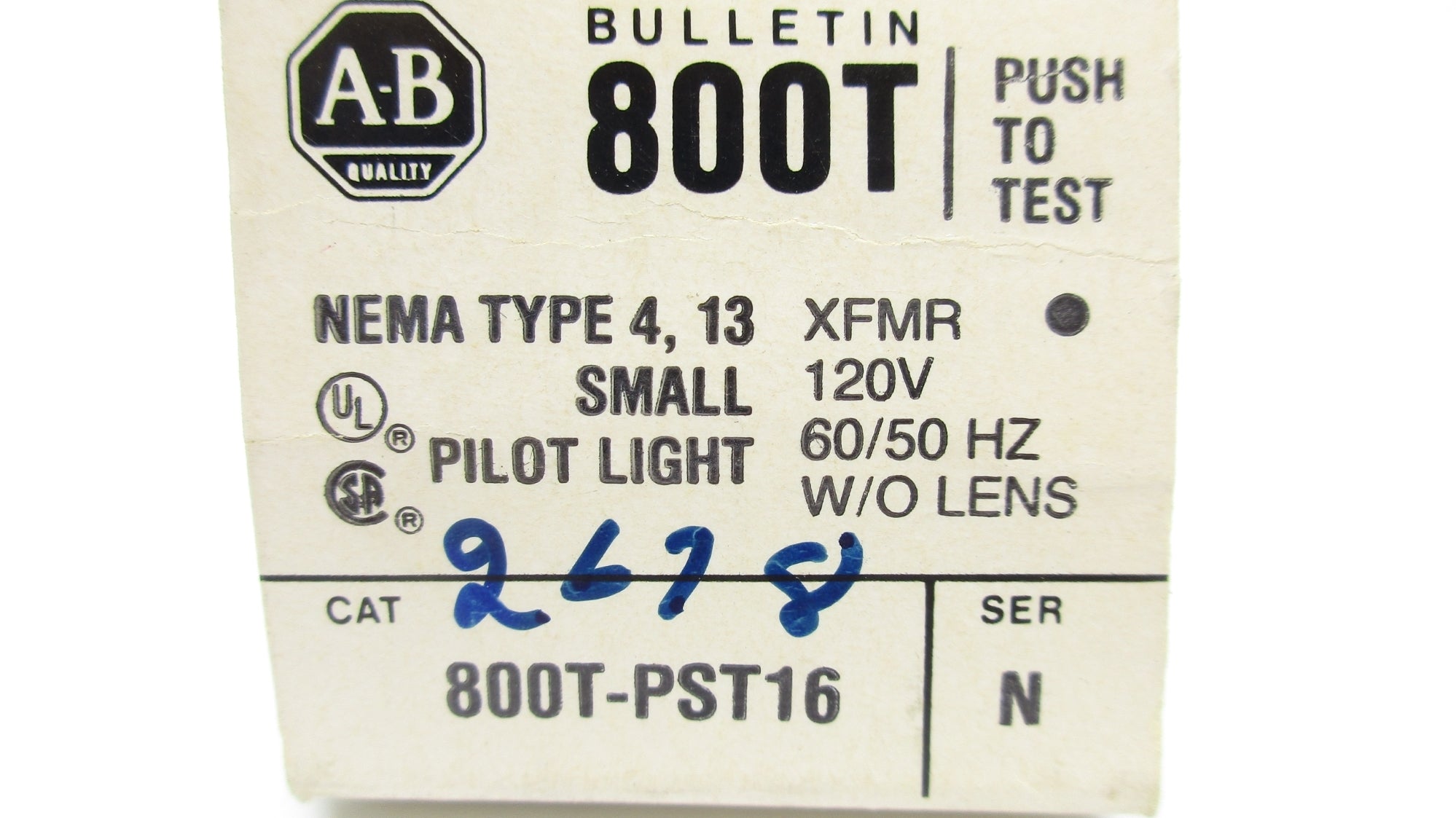 INDUSTRIAL SPARE PART 800T-PST16 SER. N 120V (BK/YL) NSMP