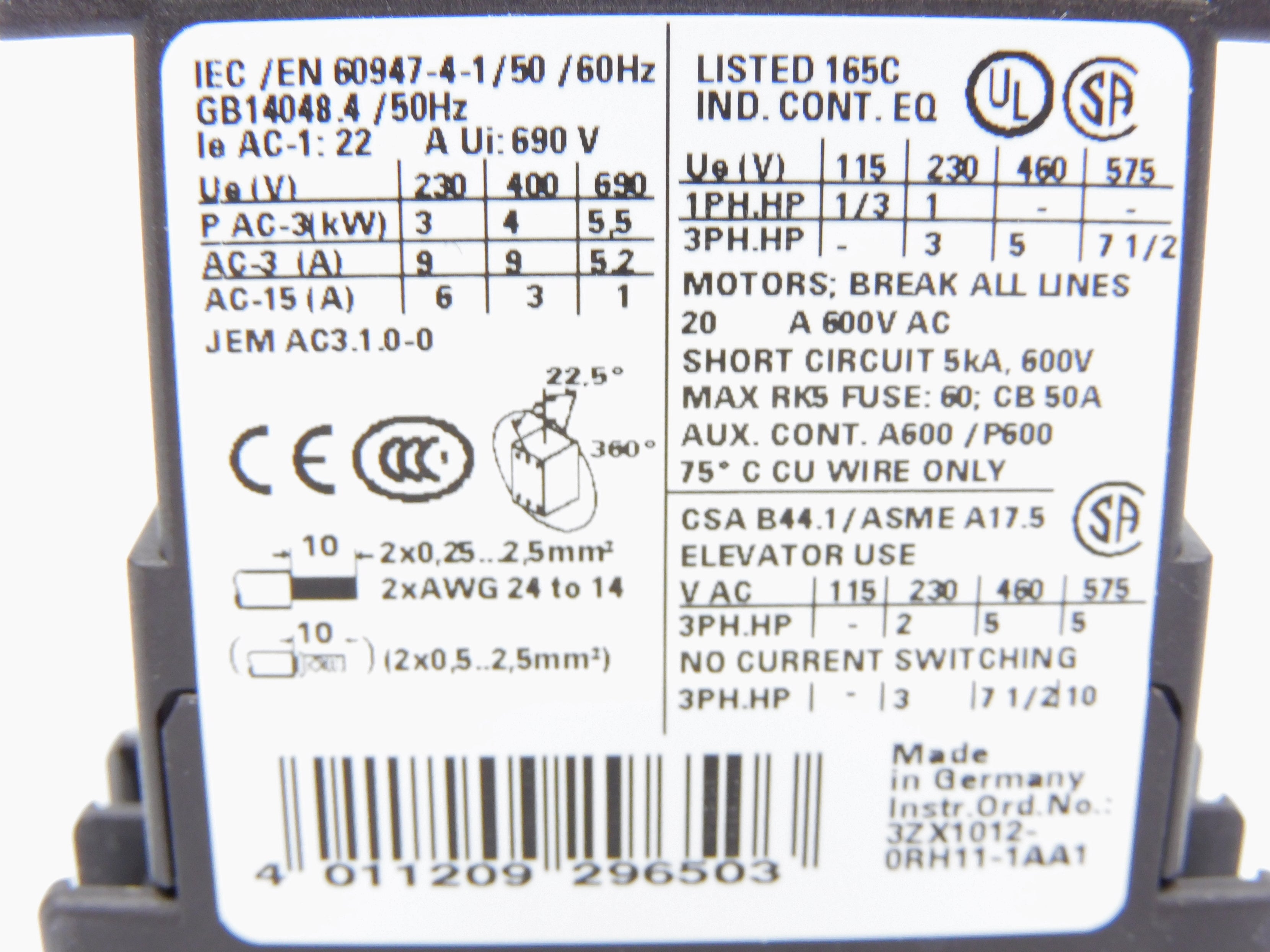 SIEMENS 3RT1016-2BB41 24V NSMP