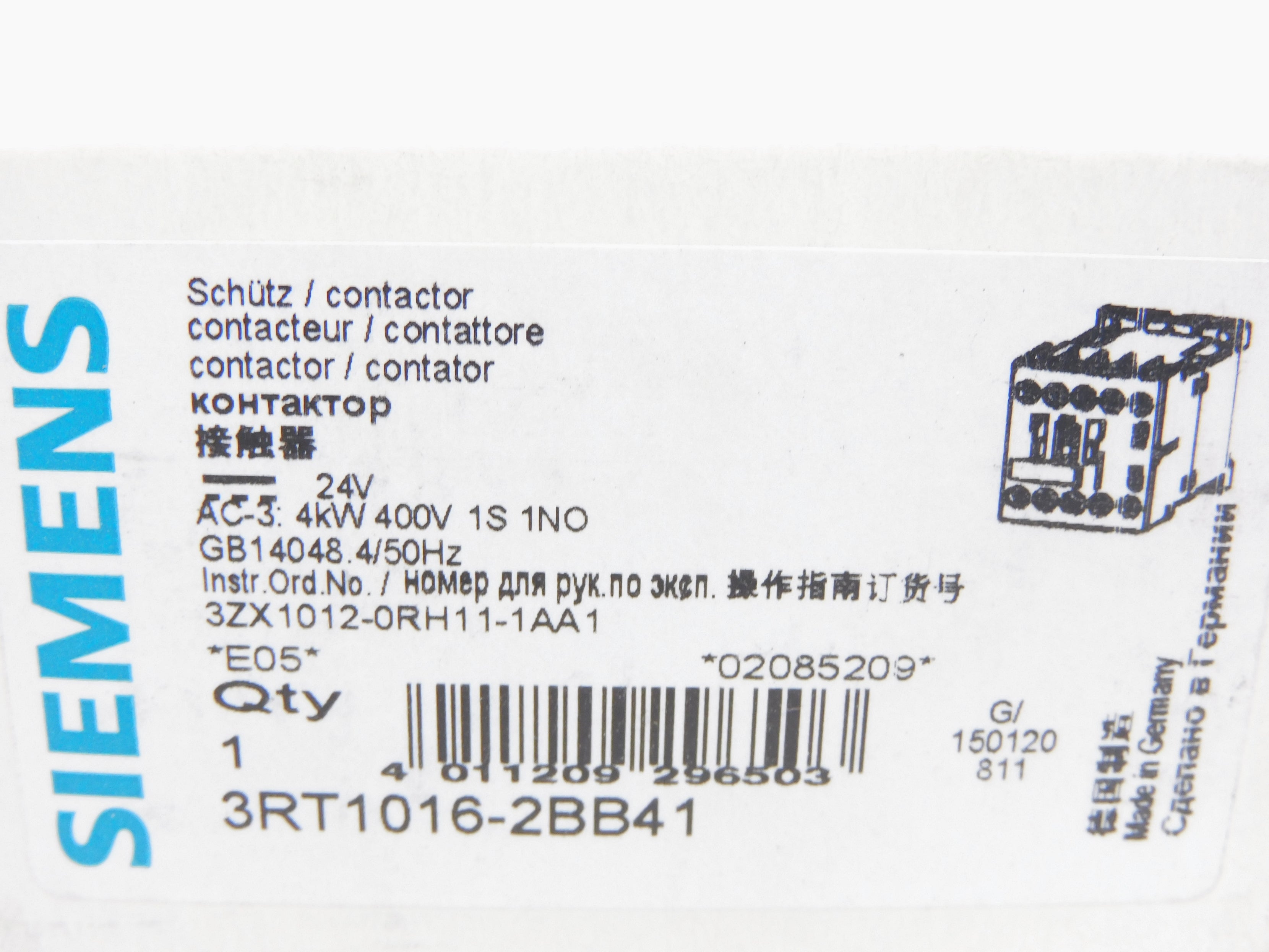 SIEMENS 3RT1016-2BB41 24V NSMP