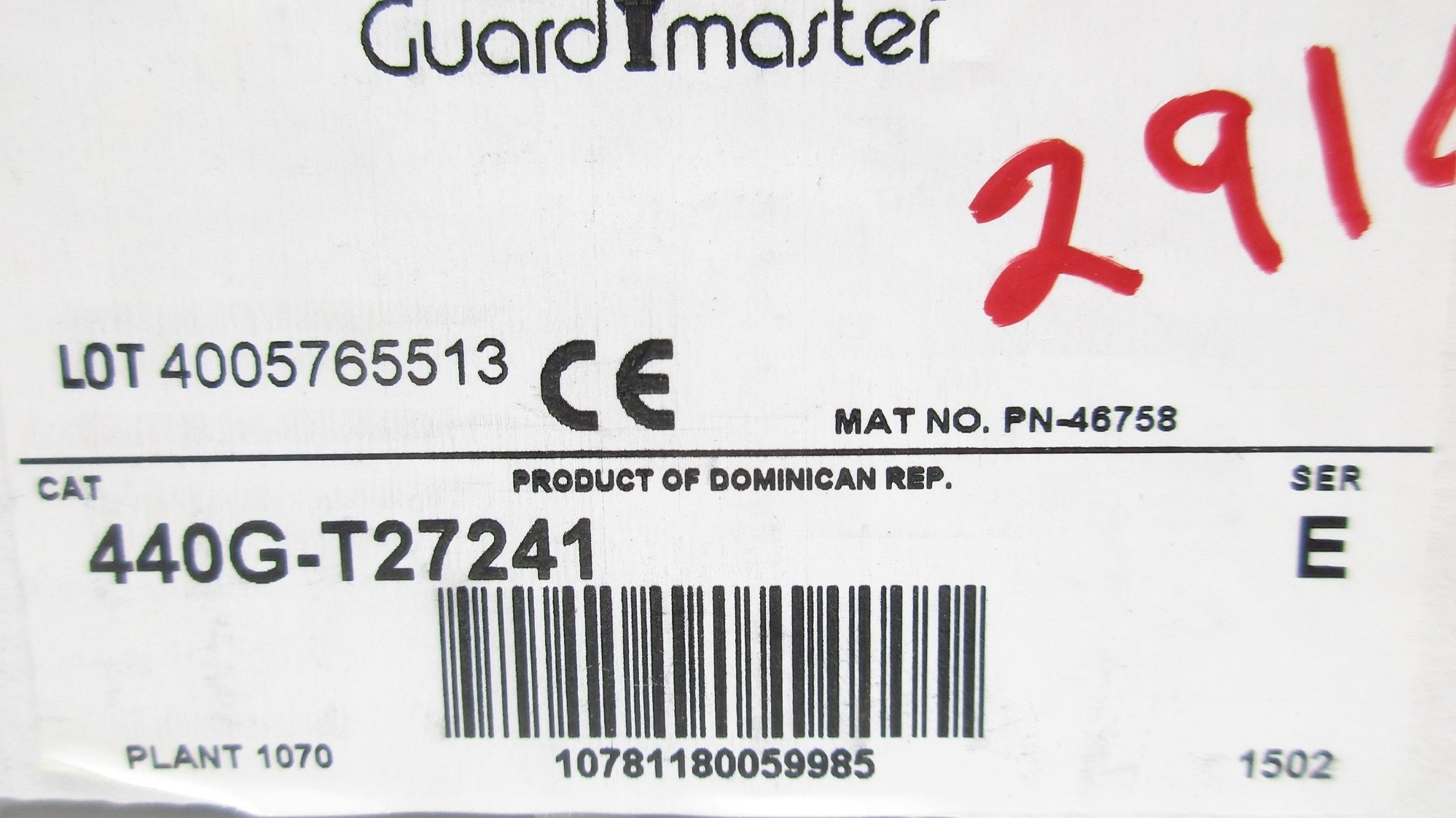 ALLEN BRADLEY 440G-T27241 SER. E 24VAC/DC (WH) NSMP