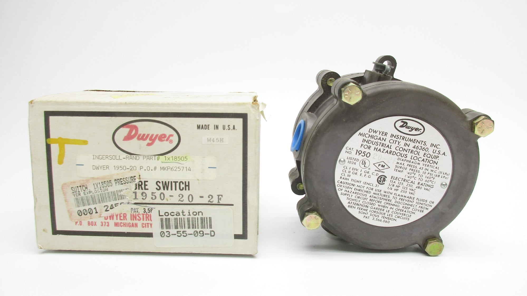 DWYER 1950-20-2F 480VAC 15A 10PSI NSMP
