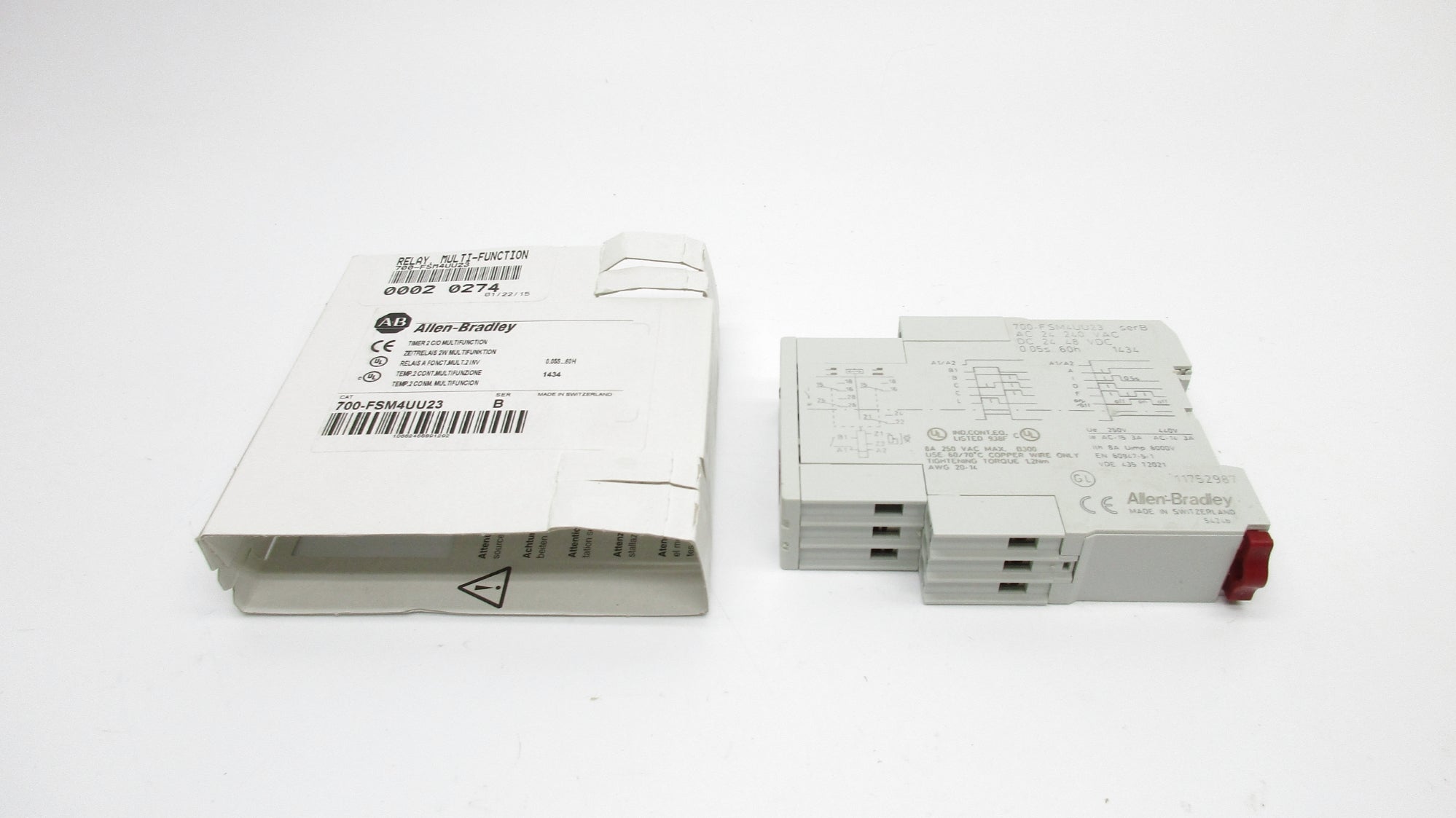 ALLEN BRADLEY 700-FSM4UU23 SER. B 250VAC 8A 0.05S-60H (WH) NSMP