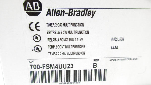 ALLEN BRADLEY 700-FSM4UU23 SER. B 250VAC 8A 0.05S-60H (WH) NSMP