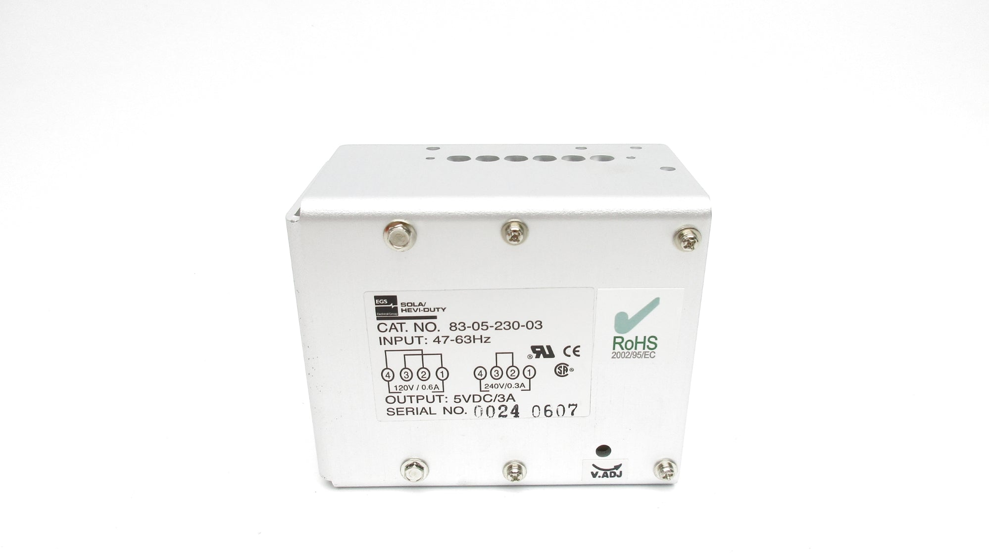 SOLA 83-05-230-03 120/240V 0.6/0.3A NSNP