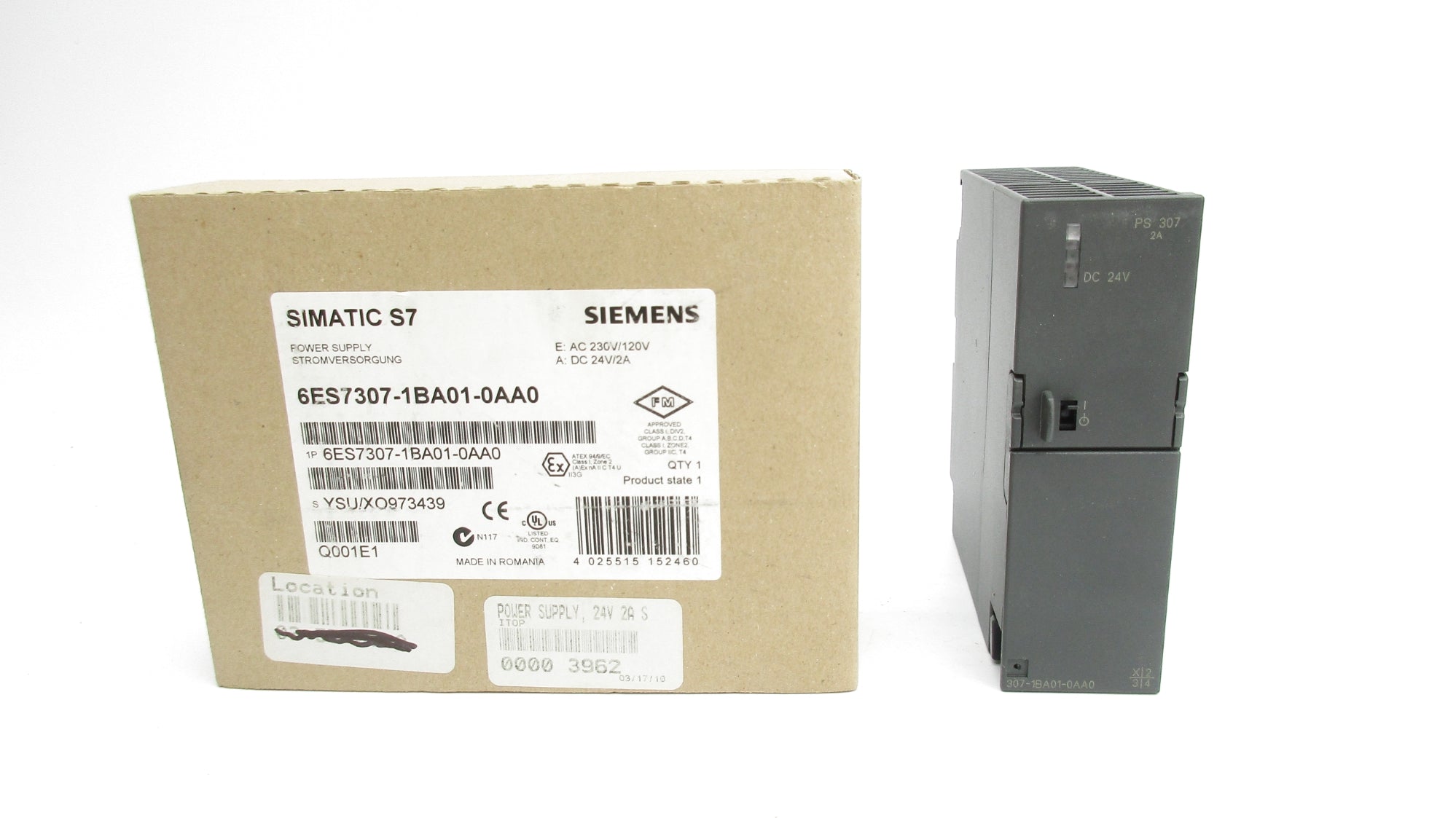 SIEMENS 6ES7307-1BA01-0AA0 230VAC 0.9A NSMP