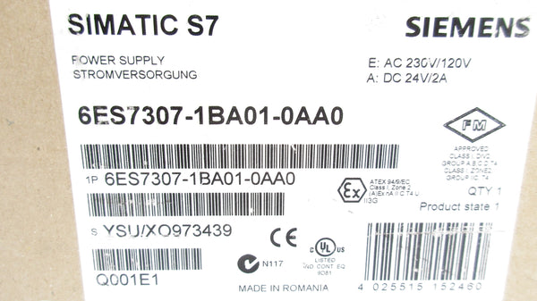 SIEMENS 6ES7307-1BA01-0AA0 230VAC 0.9A NSMP