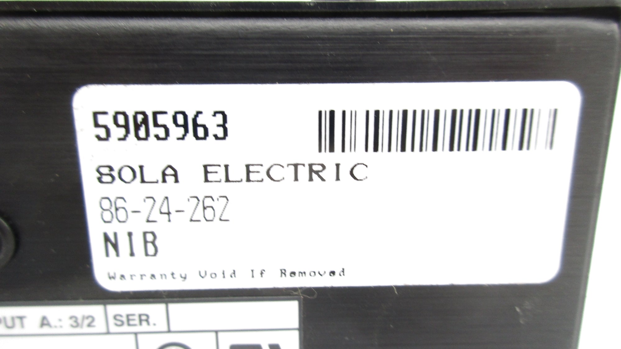 SOLA ELECTRIC 86-24-262 115/230VAC 3/2A NSNP